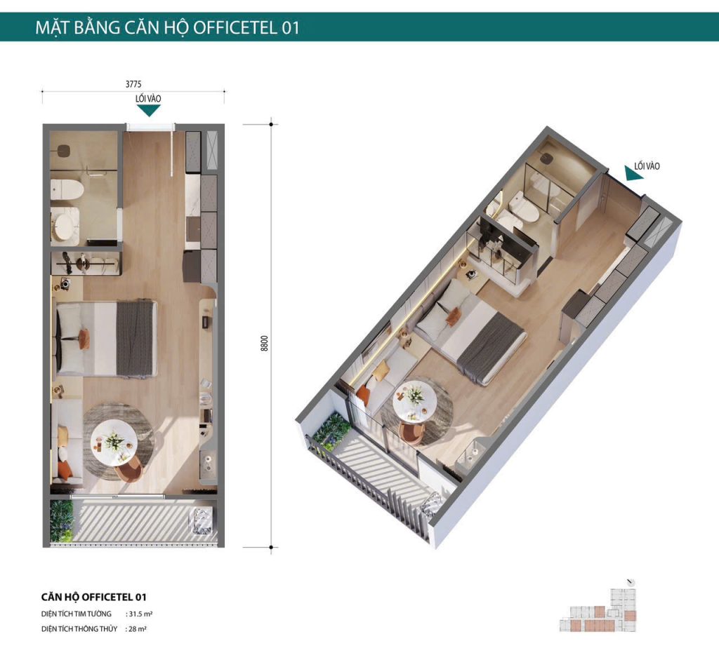Mặt bằng Officetel